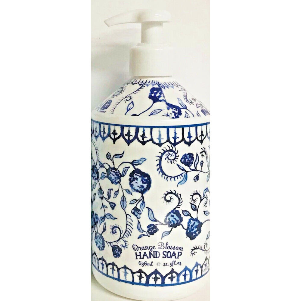 Home & Body Co. ORANGE BLOSSOM Deruta Blue Moisturizing Hand Soap USA made